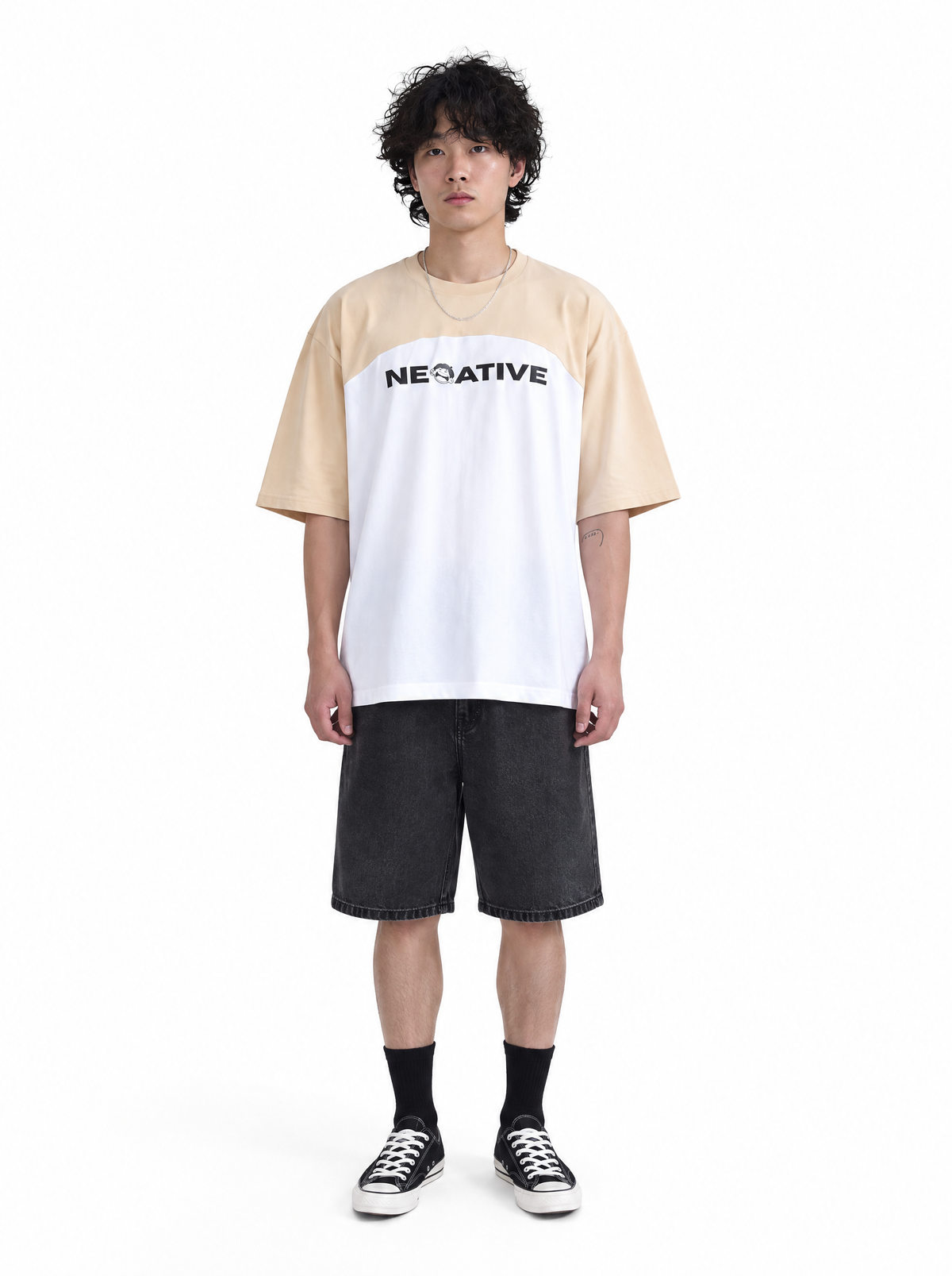 Charlie find your core tee, front view, on model