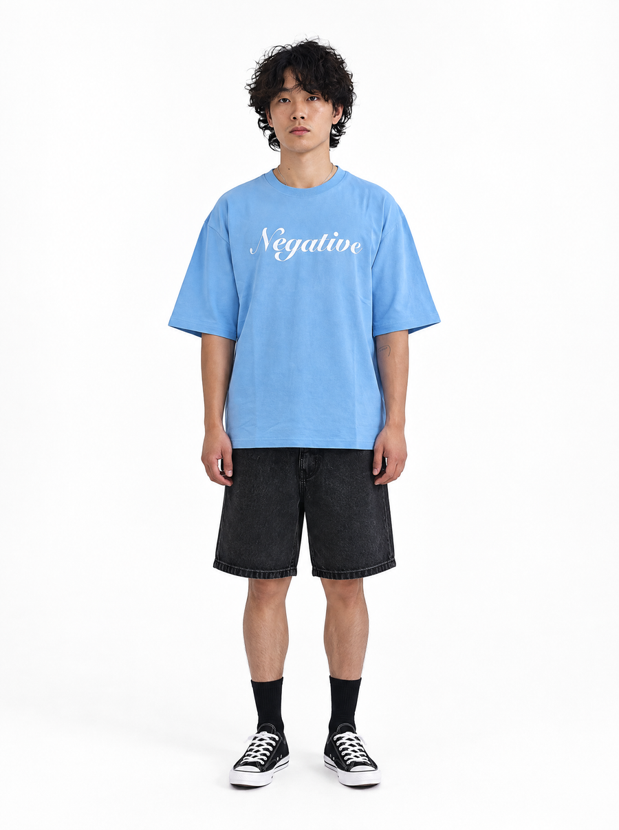 Melancholy tee, front view, on model