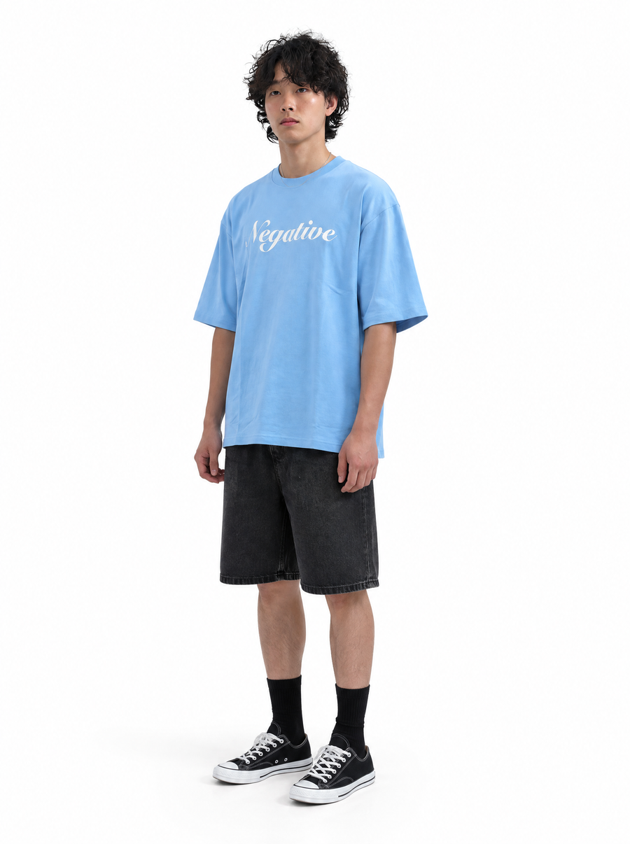 Melancholy tee, front view, on model