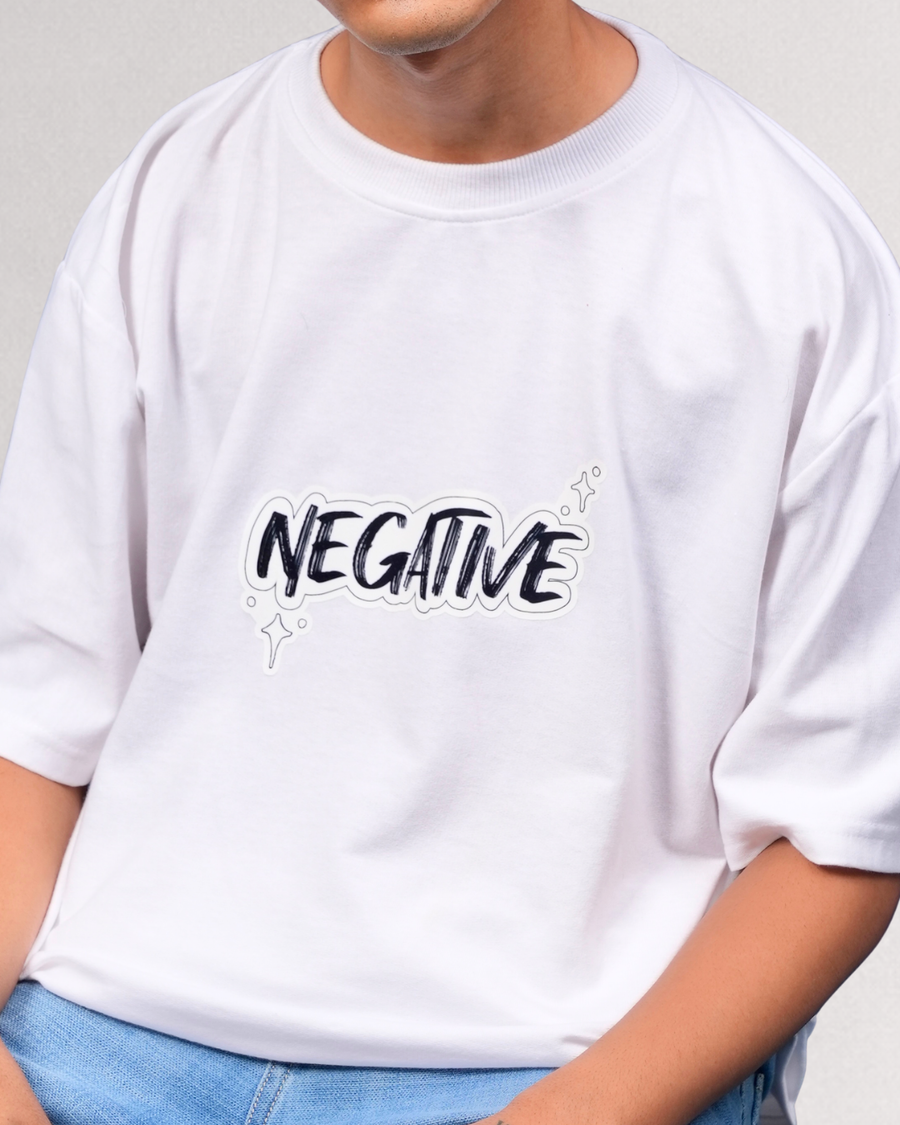 THE SIGNATURE All Characters Polaroid oversized cropped tee, front view